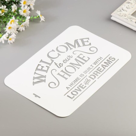 Plastic stencil "Welcome" 22x31 cm-1