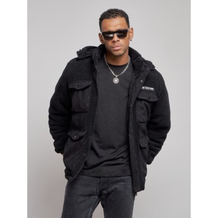 Plush jacket, size 48, black color-6