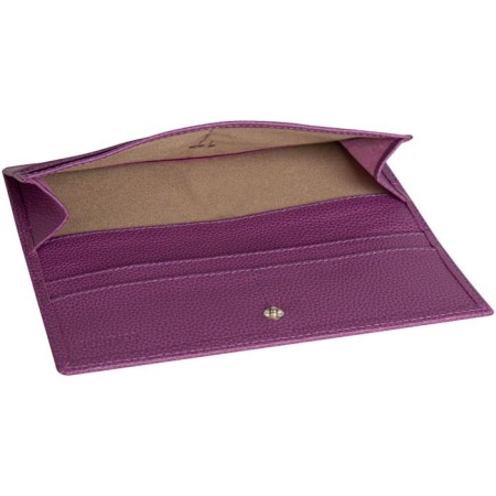 A button wallet, department for bills/cards (4)/trifles, purple color 19.4x8.7x1.5cm-1