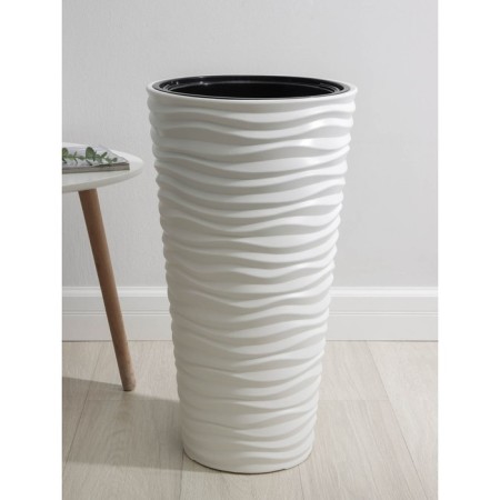 Kashpo for flowers with an insert "Dune", 42 l (8 l), white color