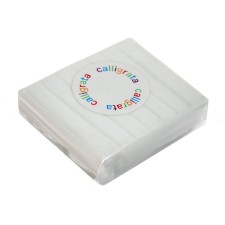 Polymer clay 50 g, with sparkles, white