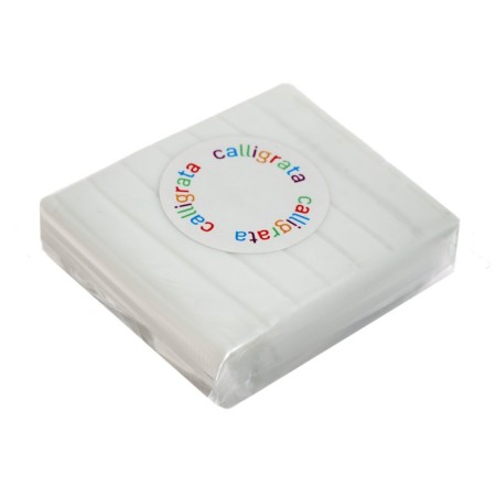Polymer clay 50 g, with sparkles, white