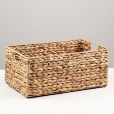 Storage basket, rectangular, 40x26x17 cm, water hyacinth, metal. frame