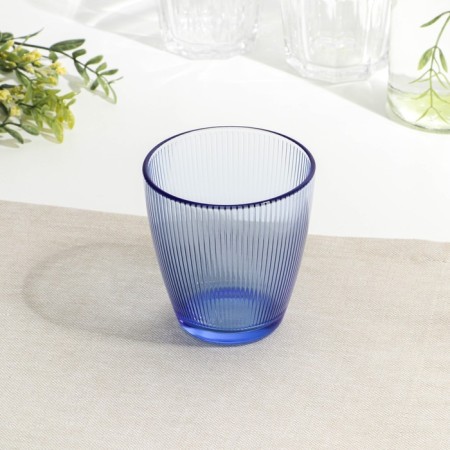 Low glass glass "Concept Straypi", 250 ml, blue color-3