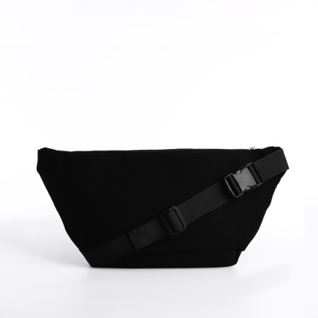 Bag on one shoulder with a zipper, 2 outer pockets, black color-4