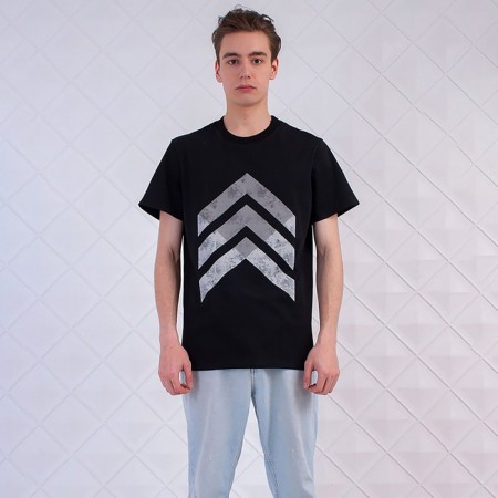 T -shirt male, black color, size 48-1