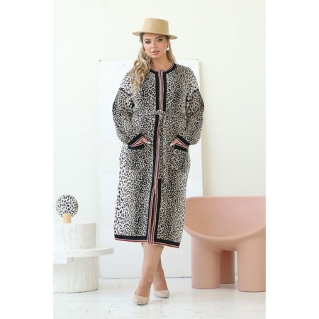 Cardigan female, size 60, brown color-5