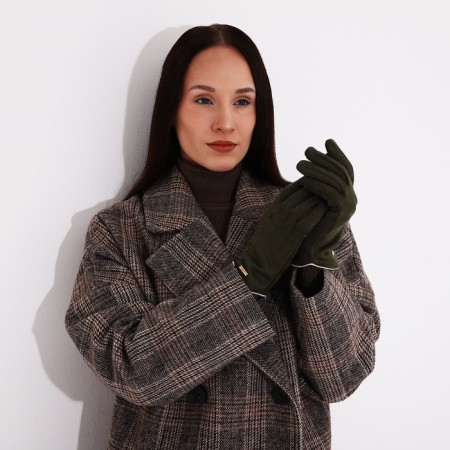 Gloves are female, dimensionless, without insulation, khaki color-5