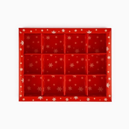 Box for 12 sweets with cells "New Year's plots", 14.5 x 18.5 x 3 cm, New Year-4