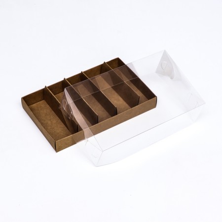 Folding confectionery box for 5 eclairs, craft, 22x13.5x7cm-3