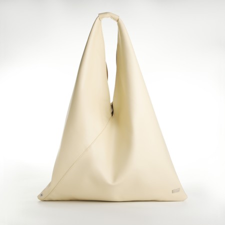 Bag Women's Shoper on the button, beige color