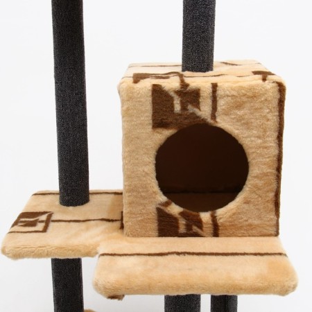 Complex for cats with a clamp "Staircase", 56 x 52 x 140 cm, carpet, mix of flowers-5
