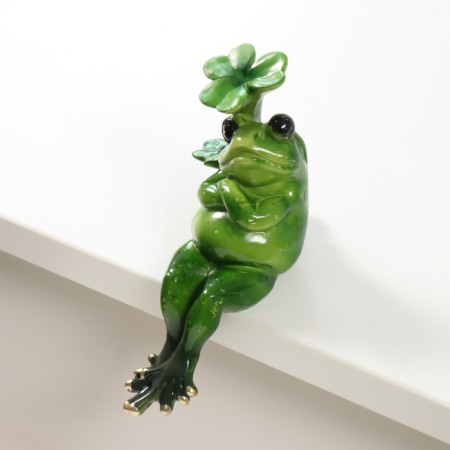 Souvenir Polystone varnish on the shelf "Frog, waiting for the leaves" 11x6x11 cm-1