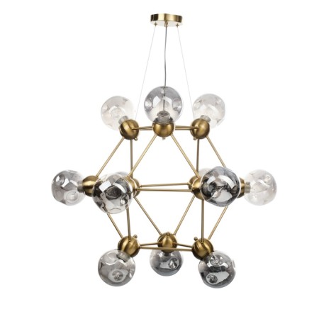 Chandelier "Molecule" 12he27 Brass 80x80x65-115 cm-6