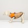 Lightning dog jacket, size 12 (ds 28 cm, OG 38 cm, Osh 27 cm), beige with orange
