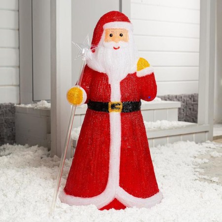 LED figure "Santa Claus" 30 × 80 × 40 cm, acrylic, 40 LED, 8 modes, 24 V, glow of white-1