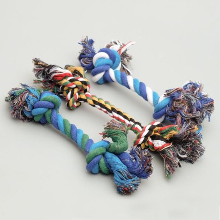 Cable toy "2 knots" large, 100 g, mix of flowers-4