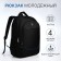 Youth backpack from textiles, 2 parts with lightning, 4 pockets, black/blue color