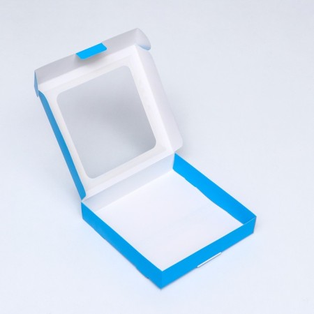 Self -assembly box with a blue window, 16 x 16 x 3 cm-3