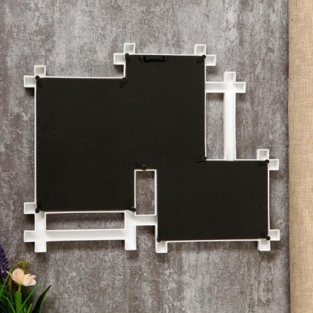 Photo frame Plastic in 3 photos 10x15, 13x18 cm "straight lines" white 30.5x38 cm-3