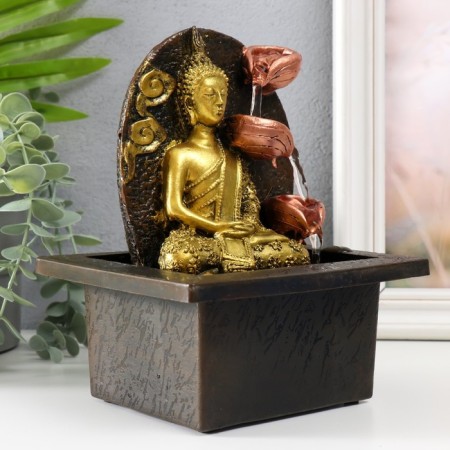 The desktop fountain from the network "Buddha meditates with a fountain" 13x13x20 cm-1
