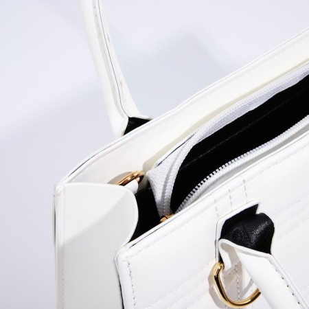 Bag Female Tout with zipper, white color-6