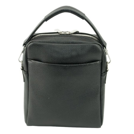 Male bag, genuine leather, black 19x5x27 cm-1
