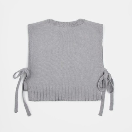 Knitted children's vests Amarobaby Bow, height 152 cm, color gray color-17