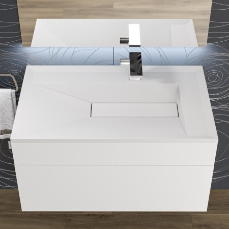 Walked shells Uperwood Lotus 80 cm, rectangular, white matte-1
