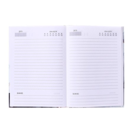 The diary is inherent in the stitch, A5, 80 sheets, cardboard 7BC, glossy lamination "marble", white-2