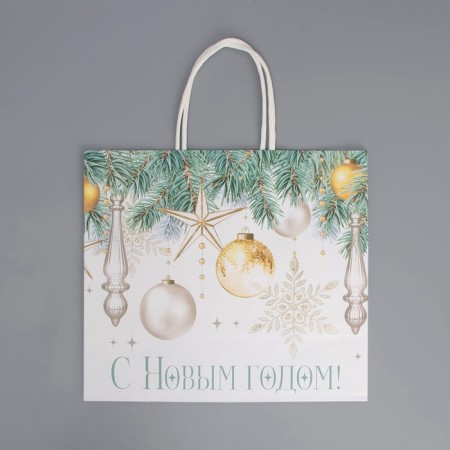 Package Gift Crafts "Silver", 25 x 22 x 12 cm, New Year-3