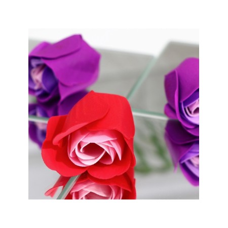 Soap roses of colored shades and a gold rose, set-11