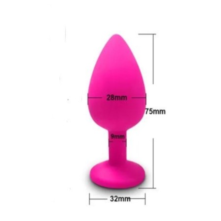 Anal traffic jams, soft silicone, pink crystal, d = 28 mm, pink-3