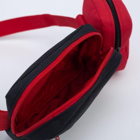 Board children's belt on a zipper, textura, outer pocket, black/red color-4