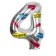 Foil ball 34 "Number 4, hashtags, with a substrate