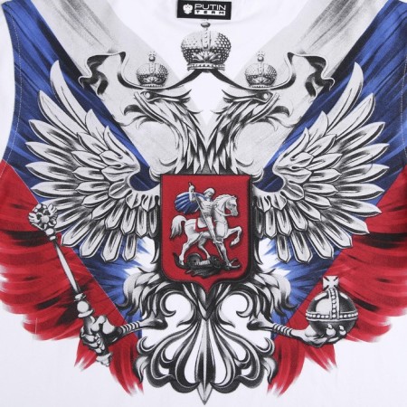 T-shirt Putin Team, Emblem, White, Size 54-56-10