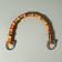 Handle for a bag, bamboo, half rings, 13.5 × 10.5 cm, beige/silver color
