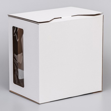 Box for cake 2 windows, with handles, white, 28 x 28 x 20 cm-2