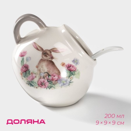 Sugar with a spoonful of the bunny of the bunny, 200 ml, white color