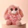 Soft toy "Bunny La Po-la in Cambinison", pink color, 20 cm