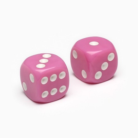 Dice play "Game time", 1.6 x 1.6 cm, set 2 pcs, pink-2