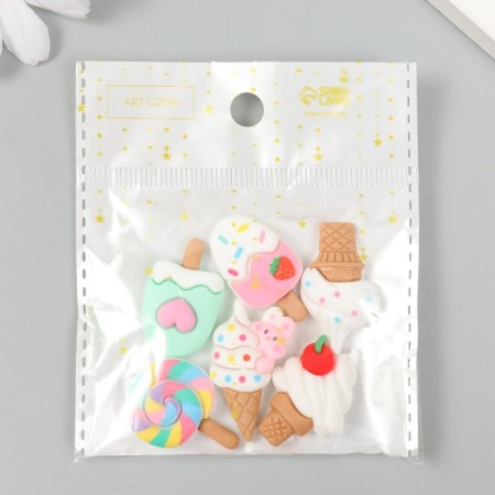Decor for creativity plastic "Ice cream" set 6 pcs 3x2 cm-4