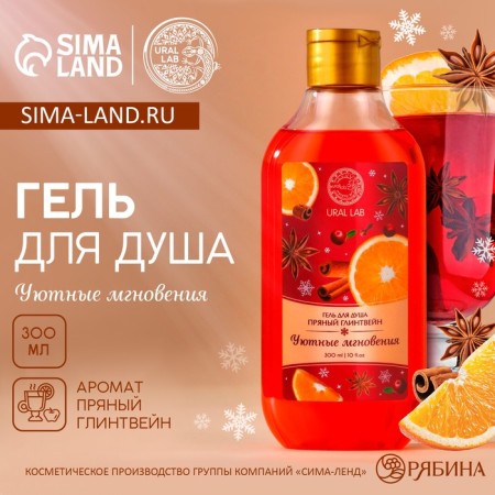 Ural Lab shower gel, cozy moments, spicy mulled wine aroma, 300 ml