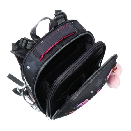 School backpack 38 x 30 x 16 cm, ergonomic back, stavia "stars", gray-7