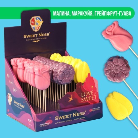 Caramel Lollice "Flowers Botanical" on a stick, 30 g