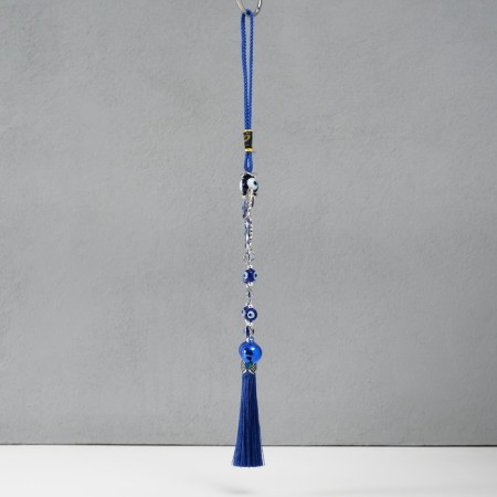 Suspension from the evil eye Metal "Butterfly with bells and brush" 7x30 cm-1