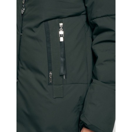 Coat insulated winter female, size 46, dark green color-7