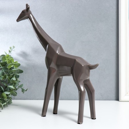 Souvenir ceramics "Giraffe" matte chocolate 30x7.5x24 cm-2