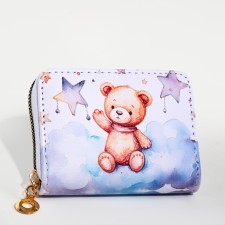 Wallet children 07-01-13 Bear, 11*2.5*9 cm, 3 departure, d/cards, d/coins, white