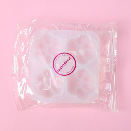 Mold Dolyana "Paws", silicone, 9.5 × 9 × 2.5 cm, cell 4 × 4 cm, white color-6